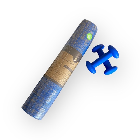 new Affirmats x Patrick Cooper 𓁹 Live Authentic Yoga Mat 𓁹 Blue Silk 5mm Thick - Picture 12 of 16